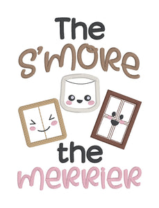 S'More The Merrier Applique machine embroidery design (4 sizes included) DIGITAL DOWNLOAD