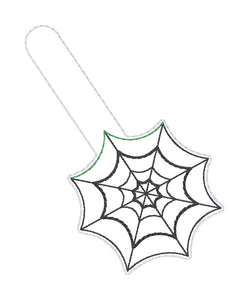 Spider Web Shaker snap tab and eyelet fob machine embroidery file (single and multi files included) DIGITAL DOWNLOAD