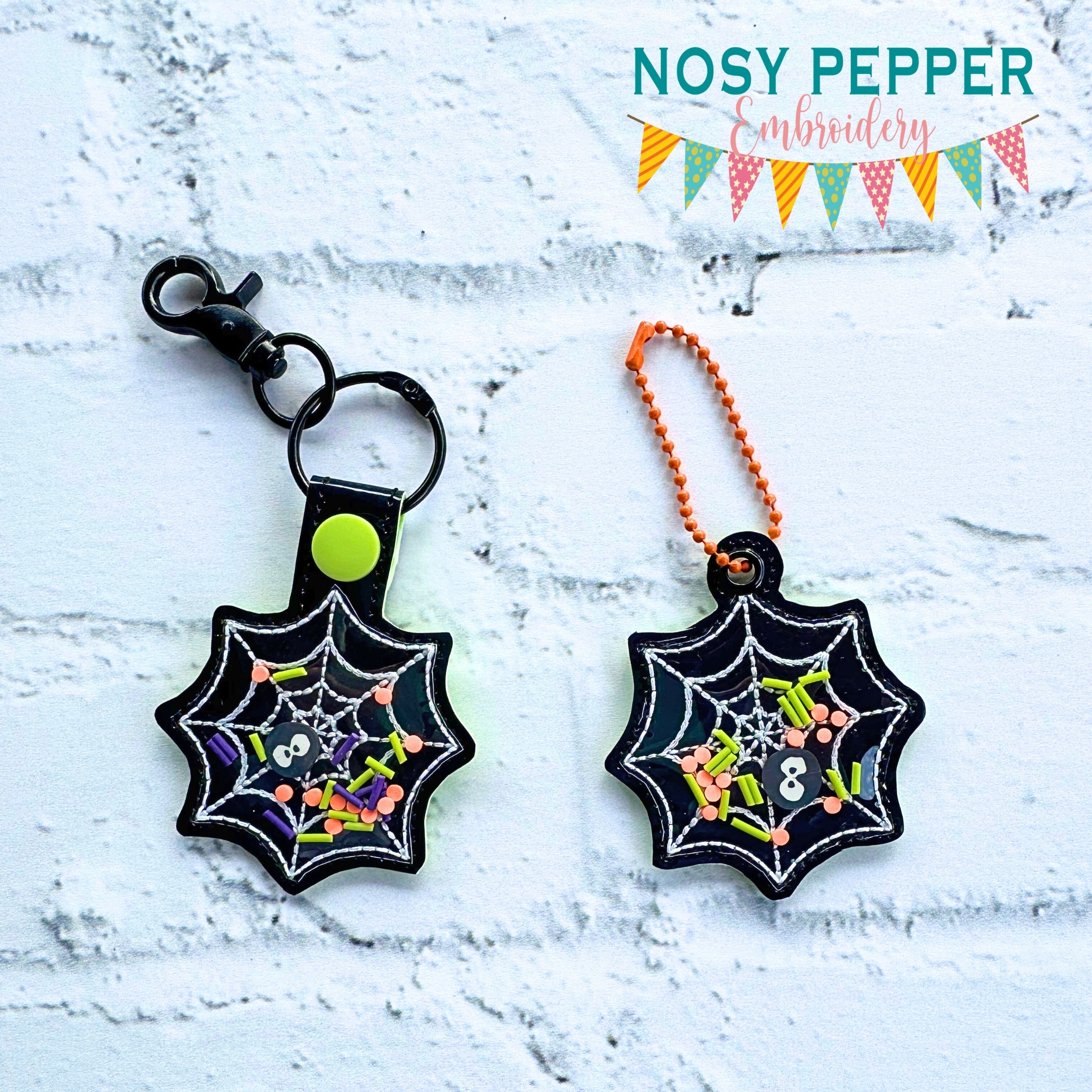 Ghost shaker snap tab and eyelet fob machine embroidery file (single a –  Nosy Pepper Patterns