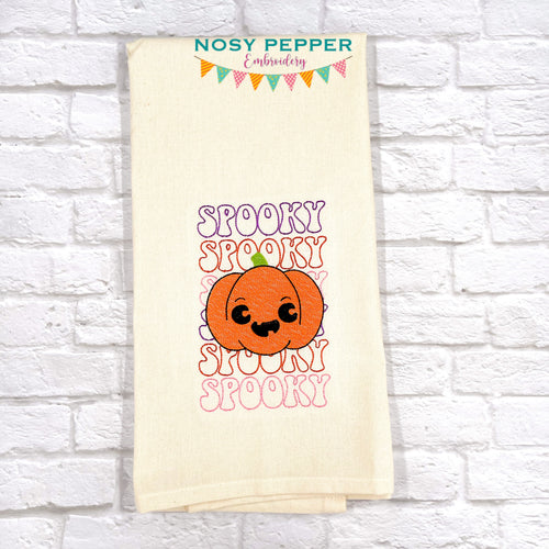 Spooky Pumpkin embroidery design (5 sizes included) DIGITAL DOWNLOAD