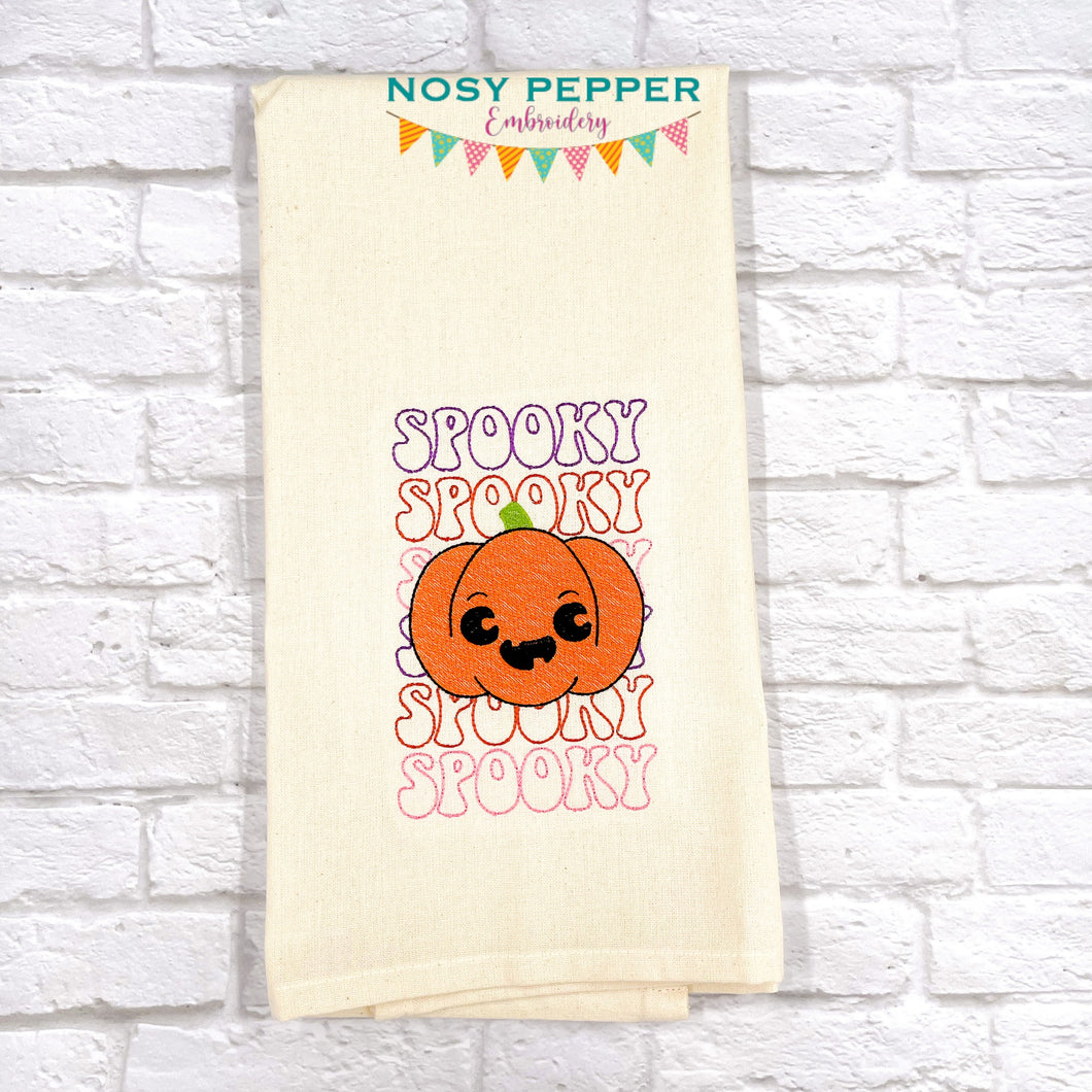 Spooky Pumpkin embroidery design (5 sizes included) DIGITAL DOWNLOAD