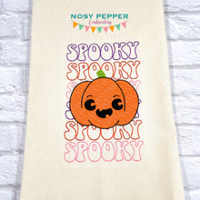 Load image into Gallery viewer, Spooky Pumpkin embroidery design (5 sizes included) DIGITAL DOWNLOAD