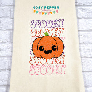 Spooky Pumpkin embroidery design (5 sizes included) DIGITAL DOWNLOAD