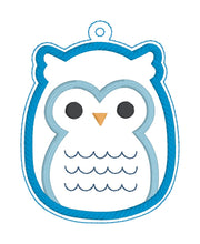 Load image into Gallery viewer, Squishy Owl Applique bookmark machine embroidery file DIGITAL DOWNLOAD