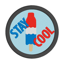 Load image into Gallery viewer, Stay Cool patch machine embroidery design (2 sizes included) DIGITAL DOWNLOAD