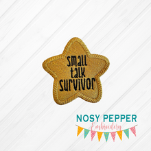 Load image into Gallery viewer, Small Talk Survivor Patch machine embroidery design (2 sizes included) DIGITAL DOWNLOAD