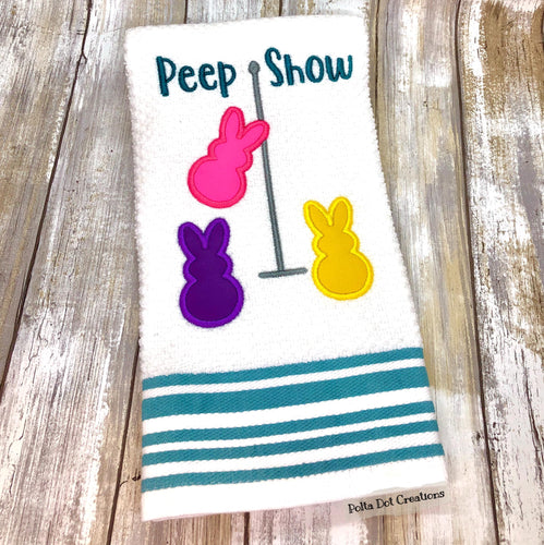 Peep Show applique machine embroidery design (5 sizes included) DIGITAL DOWNLOAD