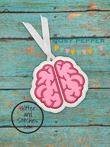 Brain applique bookmark 4x4 machine embroidery design DIGITAL DOWNLOAD