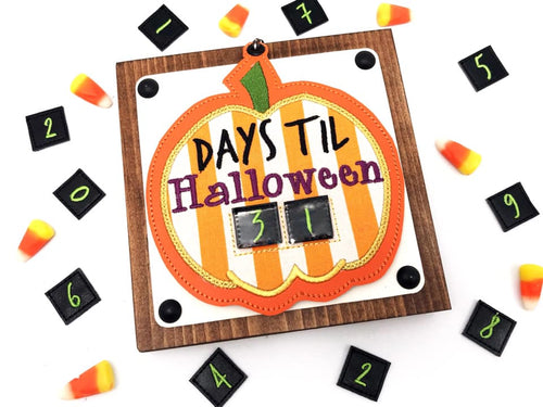 Halloween pumpkin applique Advent countdown(4x4 & 5x7 hoop sizes) machine embroidery design DIGITAL DOWNLOAD