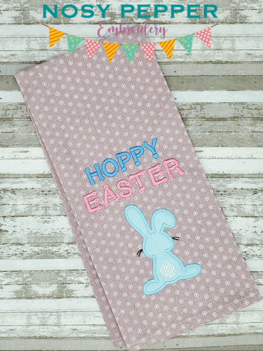 Hoppy Easter applique machine embroidery design (4 sizes included) DIGITAL DOWNLOAD