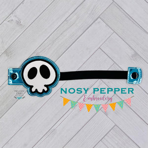 Skull applique Bottle Band machine embroidery design DIGITAL DOWNLOAD