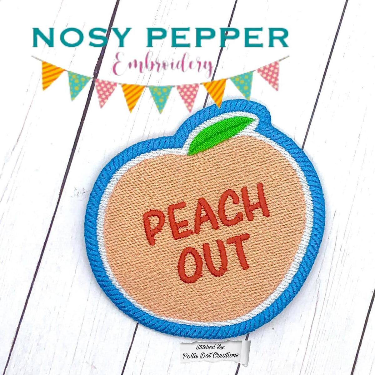 Peach Out Patch (2 versions included) machine embroidery design DIGITA ...