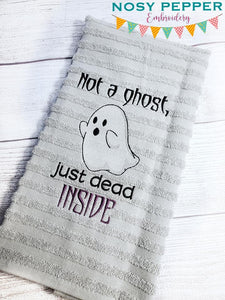 Not a ghost just dead inside sketchy machine embroidery design (4 sizes included) DIGITAL DOWNLOAD