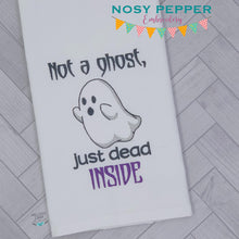 Load image into Gallery viewer, Not a ghost just dead inside sketchy machine embroidery design (4 sizes included) DIGITAL DOWNLOAD