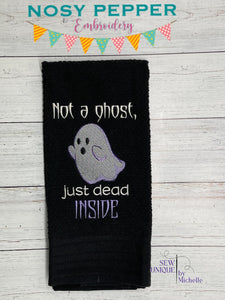 Not a ghost just dead inside sketchy machine embroidery design (4 sizes included) DIGITAL DOWNLOAD