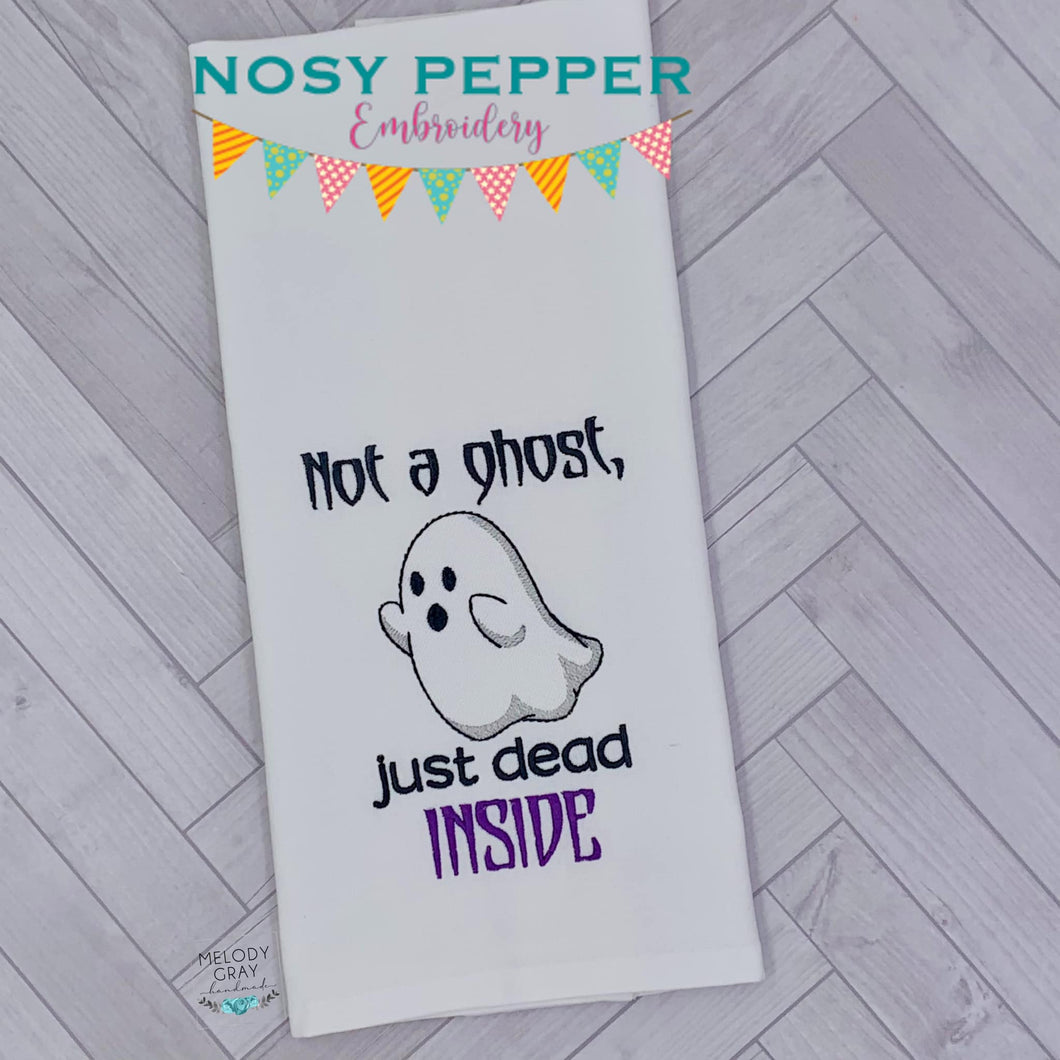 Not a ghost just dead inside sketchy machine embroidery design (4 sizes included) DIGITAL DOWNLOAD