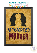 Load image into Gallery viewer, Attempted Murder sketchy machine embroidery design (4 sizes included) DIGITAL DOWNLOAD