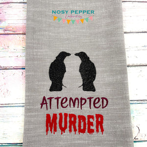 Attempted Murder sketchy machine embroidery design (4 sizes included) DIGITAL DOWNLOAD