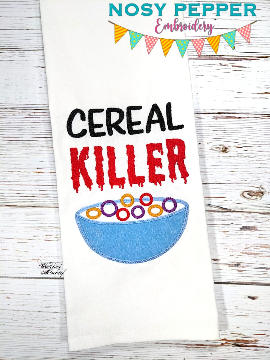 Cereal Killer machine embroidery design (4 sizes included) DIGITAL DOWNLOAD