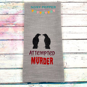 Attempted Murder sketchy machine embroidery design (4 sizes included) DIGITAL DOWNLOAD