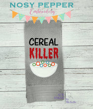 Load image into Gallery viewer, Cereal Killer machine embroidery design (4 sizes included) DIGITAL DOWNLOAD