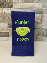 Load image into Gallery viewer, Murder Ribbon applique machine embroidery design (4 sizes included) DIGITAL DOWNLOAD