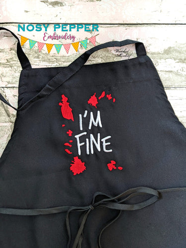 I'm Fine Blood machine embroidery design (5 sizes included) DIGITAL DOWNLOAD