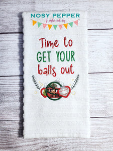 Balls Out applique machine embroidery design (4 sizes included) DIGITAL DOWNLOAD