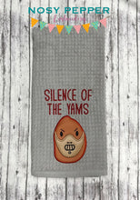 Load image into Gallery viewer, Silence of the Yams machine embroidery design (4 sizes and 2 versions included) DIGITAL DOWNLOAD