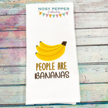 Load image into Gallery viewer, People Are Bananas applique machine embroidery design (4 sizes included) DIGITAL DOWNLOAD