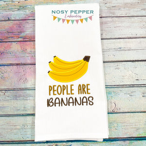 People Are Bananas applique machine embroidery design (4 sizes included) DIGITAL DOWNLOAD