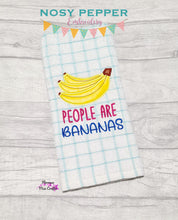 Load image into Gallery viewer, People Are Bananas applique machine embroidery design (4 sizes included) DIGITAL DOWNLOAD