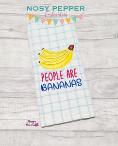 People Are Bananas applique machine embroidery design (4 sizes included) DIGITAL DOWNLOAD