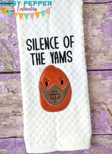 Load image into Gallery viewer, Silence of the Yams machine embroidery design (4 sizes and 2 versions included) DIGITAL DOWNLOAD