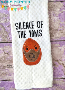 Silence of the Yams machine embroidery design (4 sizes and 2 versions included) DIGITAL DOWNLOAD