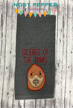 Load image into Gallery viewer, Silence of the Yams machine embroidery design (4 sizes and 2 versions included) DIGITAL DOWNLOAD