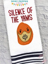 Load image into Gallery viewer, Silence of the Yams machine embroidery design (4 sizes and 2 versions included) DIGITAL DOWNLOAD