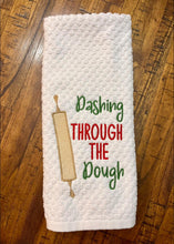 Load image into Gallery viewer, Dashing Through The Dough machine embroidery design (4 sizes and 2 versions included) DIGITAL DOWNLOAD