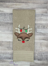 Load image into Gallery viewer, Reindeer Lights machine embroidery design (5 sizes and 2 versions included) DIGITAL DOWNLOAD