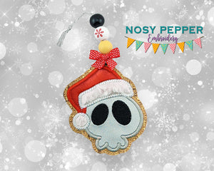 Santa Skull Applique ornament machine embroidery design DIGITAL DOWNLOAD