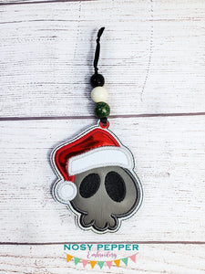 Santa Skull Applique ornament machine embroidery design DIGITAL DOWNLOAD