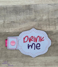 Load image into Gallery viewer, Drink Me bottle band machine embroidery design DIGITAL DOWNLOAD