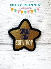 Load image into Gallery viewer, Small Talk Survivor Patch machine embroidery design (2 sizes included) DIGITAL DOWNLOAD