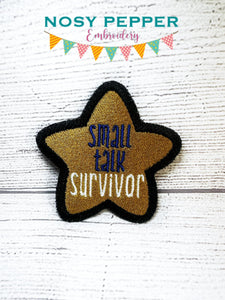 Small Talk Survivor Patch machine embroidery design (2 sizes included) DIGITAL DOWNLOAD