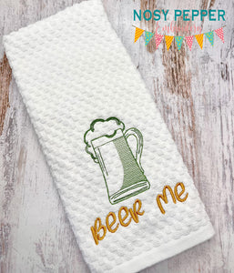 Beer Me sketchy machine embroidery design (4 sizes included) DIGITAL DOWNLOAD