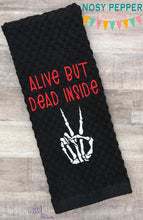 Load image into Gallery viewer, Alive But Dead Inside machine embroidery design (5 sizes included) DIGITAL DOWNLOAD