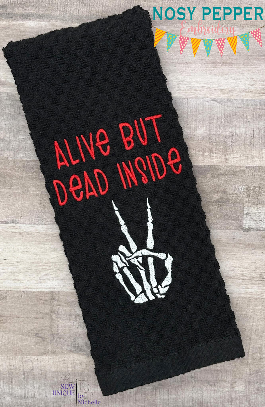 Alive But Dead Inside machine embroidery design (5 sizes included) DIGITAL DOWNLOAD