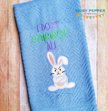 Load image into Gallery viewer, I Don&#39;t Carrot applique machine embroidery design (4 sizes included) DIGITAL DOWNLOAD