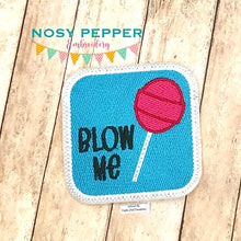 Load image into Gallery viewer, Blow Me Sucker Patch machine embroidery design (2 sizes included) DIGITAL DOWNLOAD