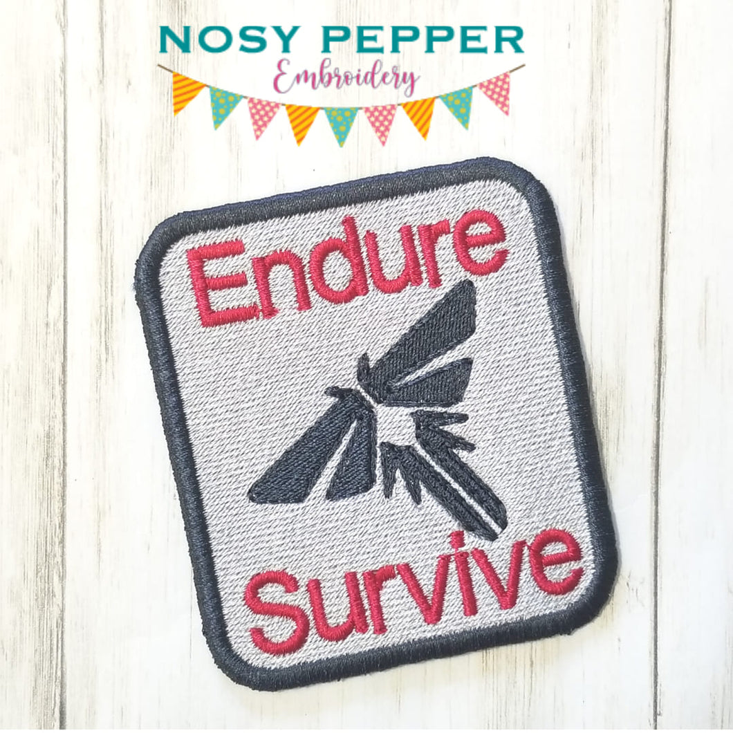 Survive And Endure Patch machine embroidery file (2 sizes included) DIGITAL DOWNLOAD